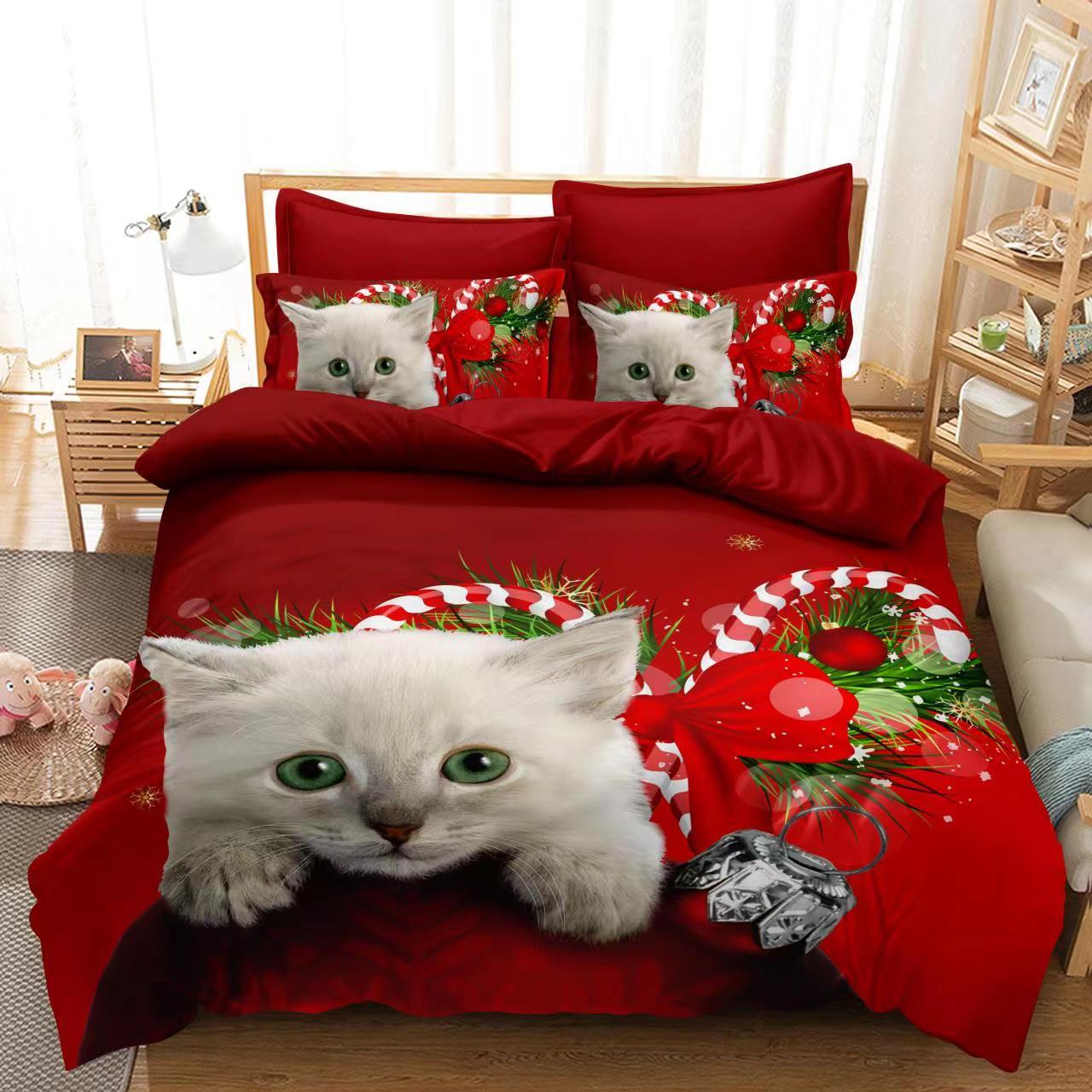 Lenjerie pat finet 3D 6 piese Craciun F-XMAS5