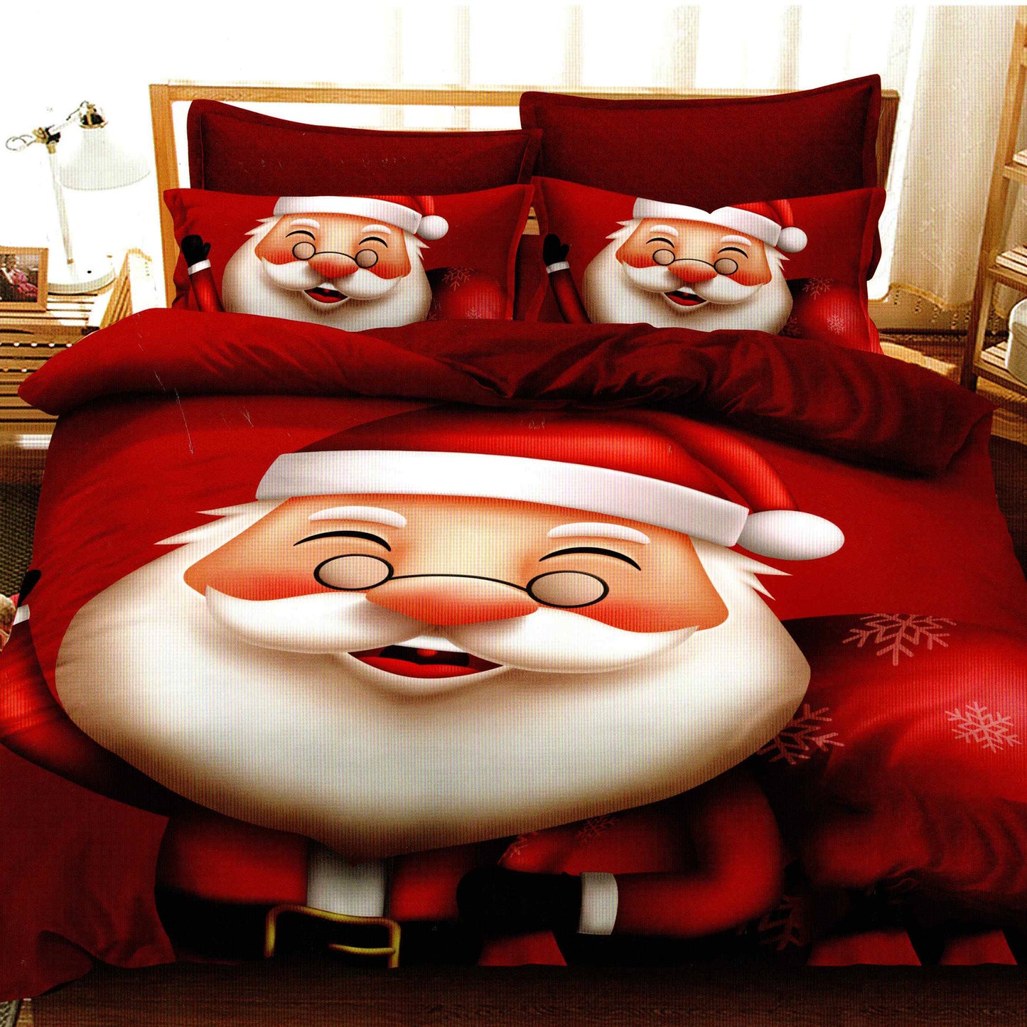 Lenjerie pat finet 3D 6 piese Craciun F-XMAS45