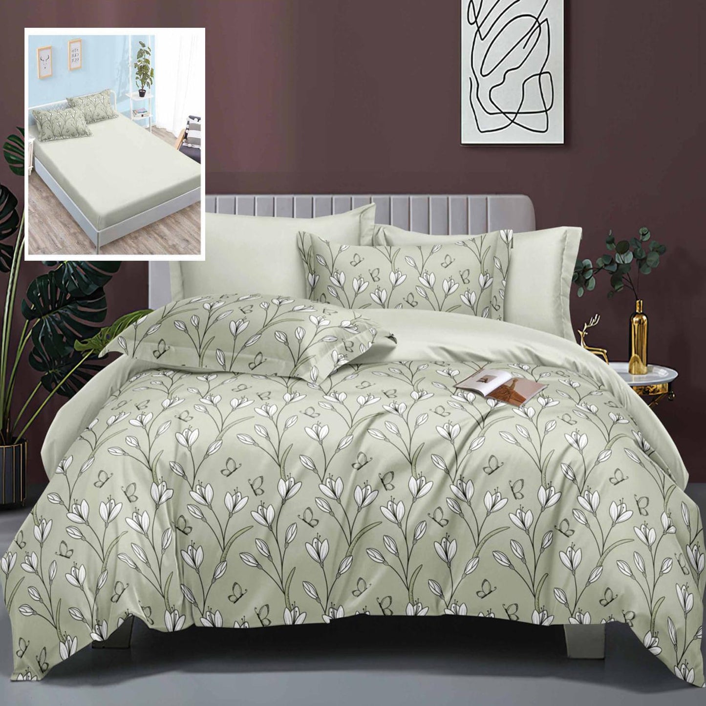LENJERIE DE PAT ELEGANCE 6 PIESE CU HUSĂ (LEH1)