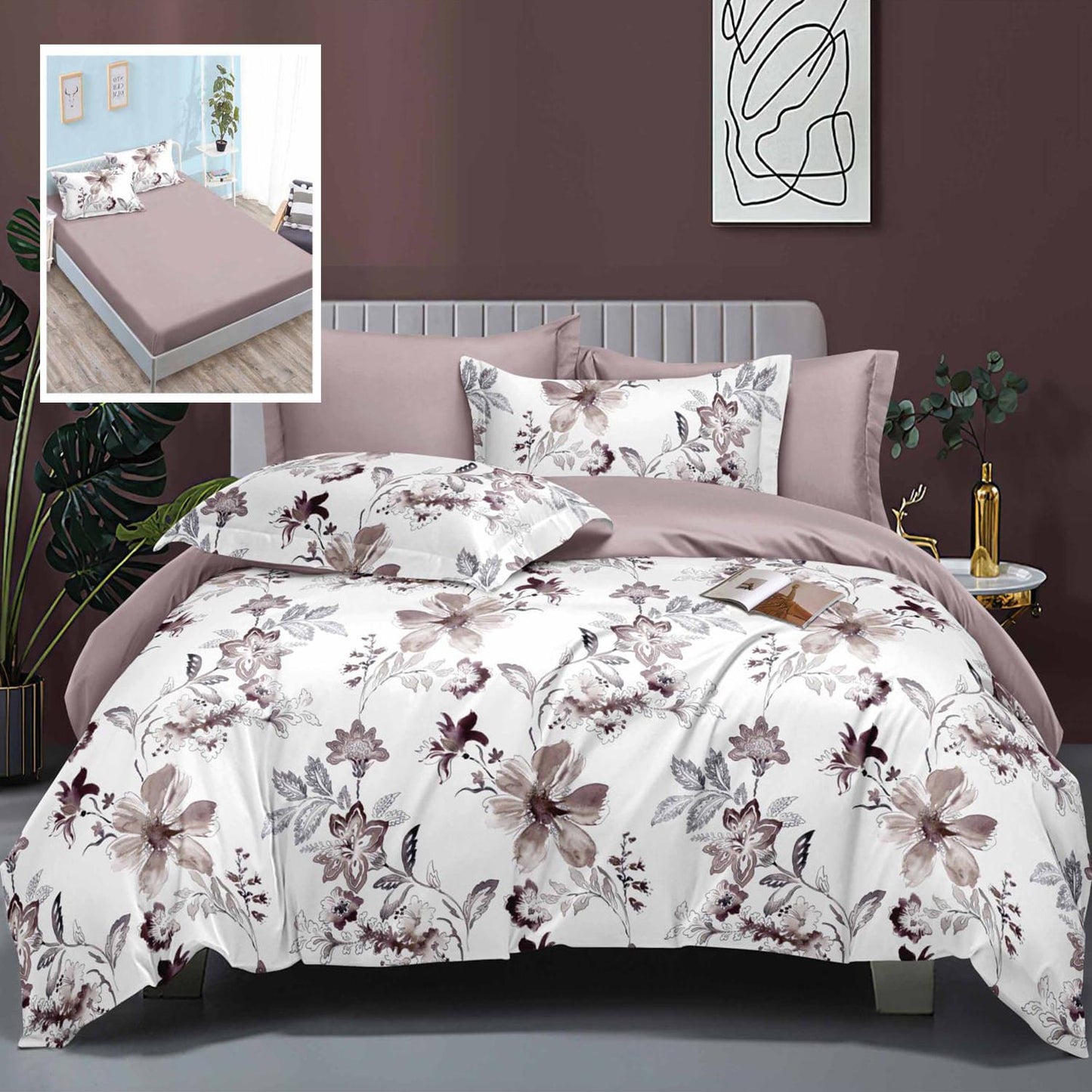 LENJERIE DE PAT ELEGANCE 6 PIESE CU HUSĂ (LEH8)