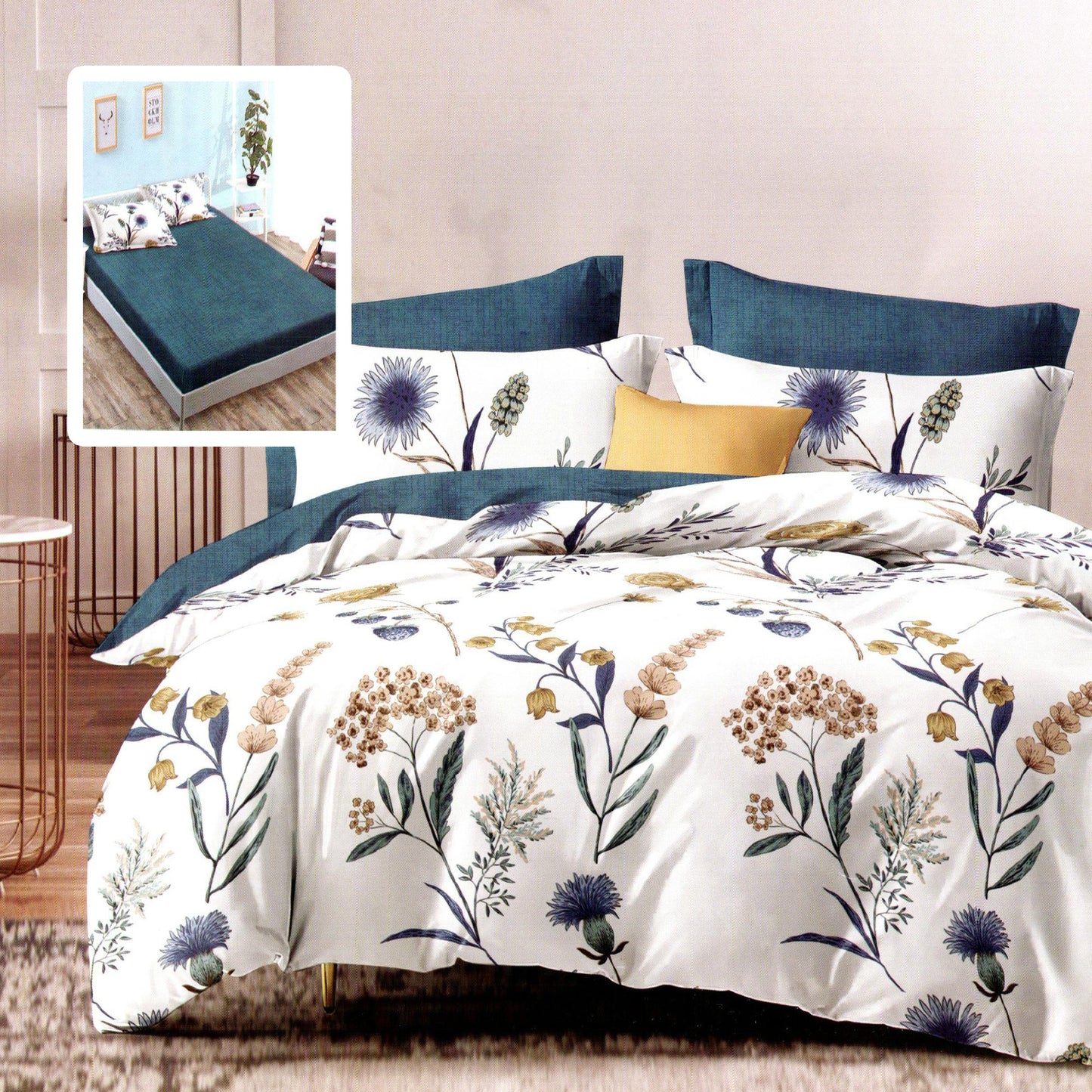 LENJERIE FINET 6 PIESE CU HUSĂ - 160x200 ȘI 180x200 (PENELOPE-VH)