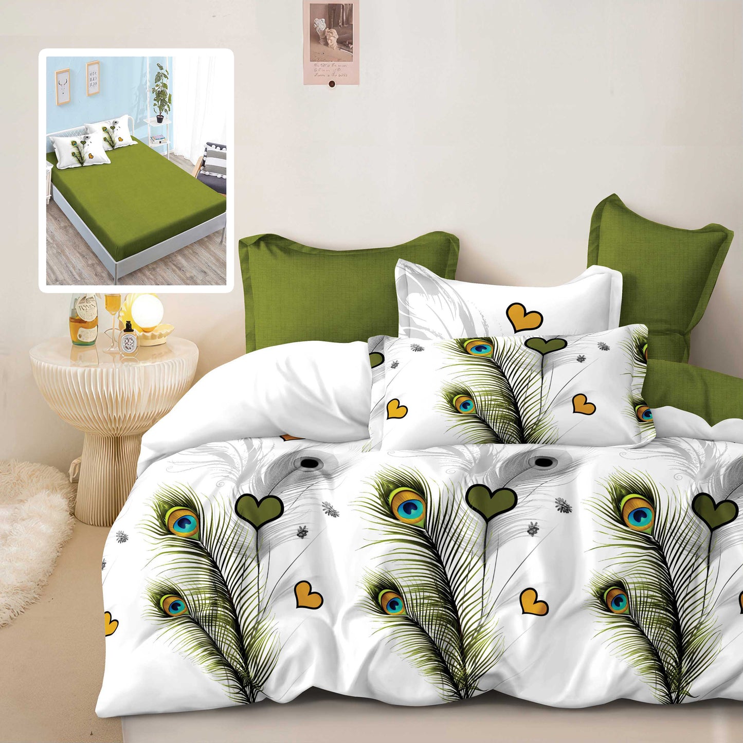 LENJERIE FINET 6 PIESE CU HUSĂ - 160x200 ȘI 180x200 (FANII V1)