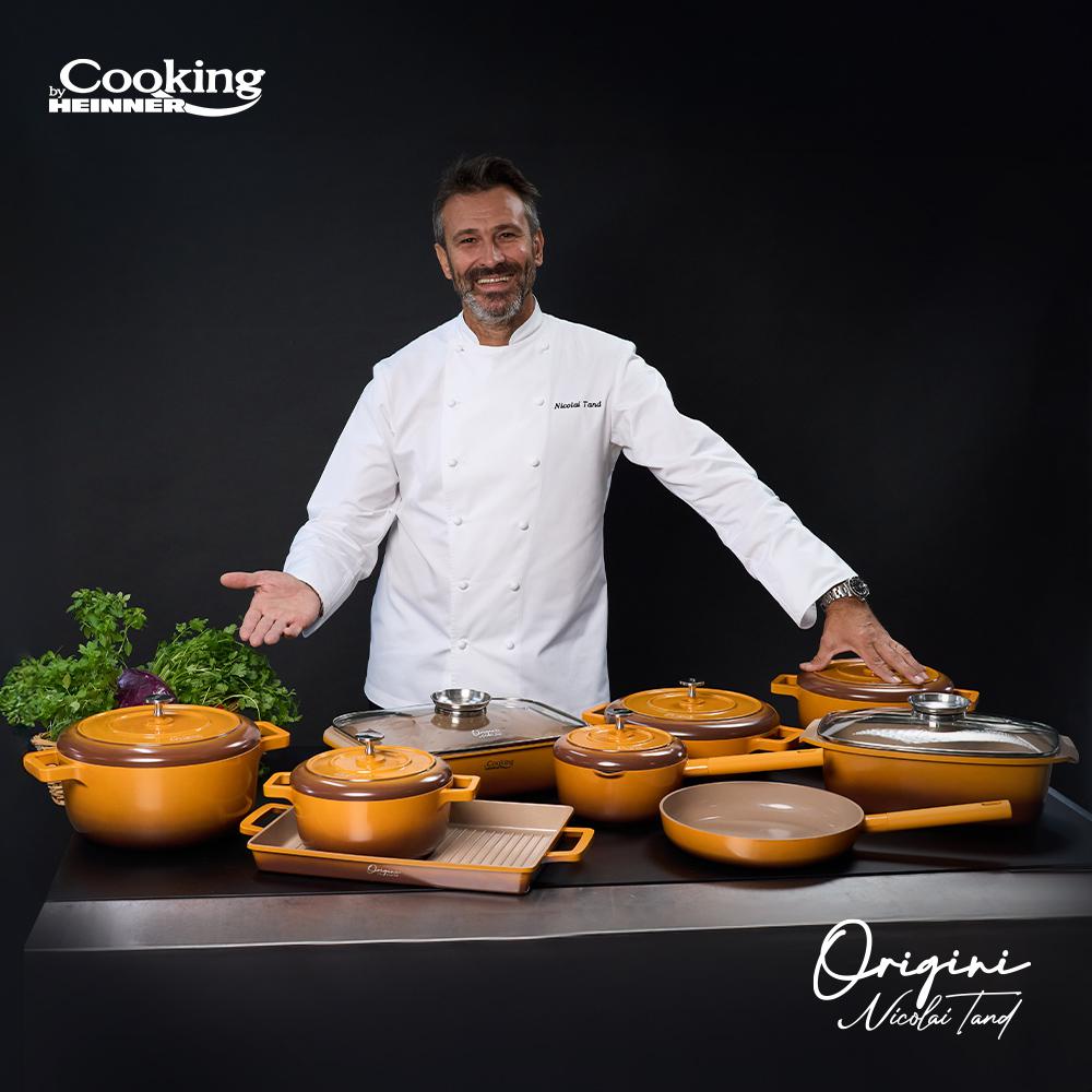 TIGAIE ALUMINIU TURNAT + CAPAC 26x5CM, NICOLAI TAND, ORIGINI, COOKING BY HEINNER