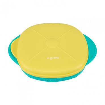 Farfurie silicon cu capac , galbena, U-Grow