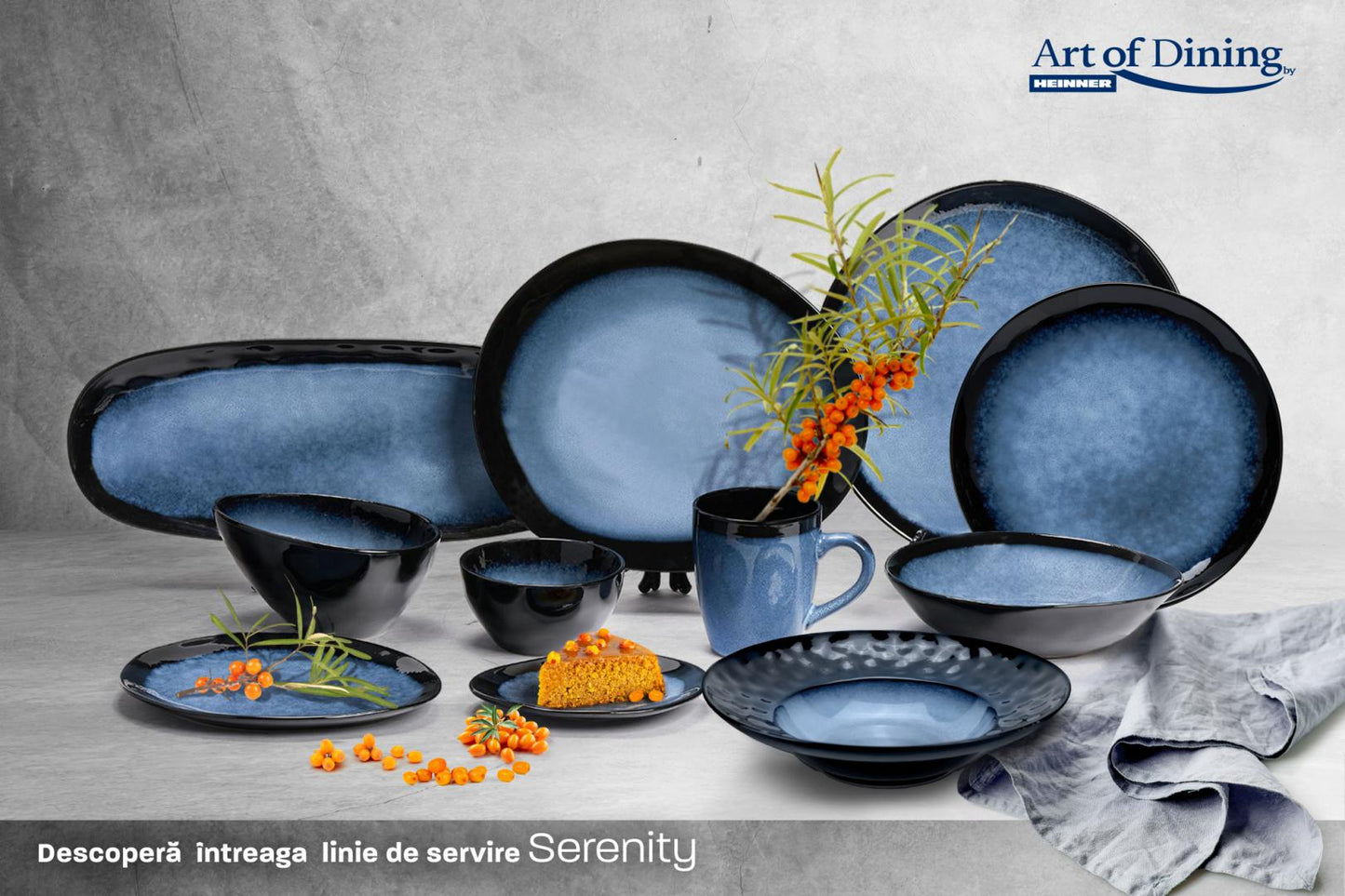 FARFURIE OVALA CERAMICA 28 CM, SERENITY, ART OF DINING BY HEINNER