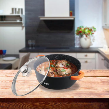 CRATITA ALUMINIU TURNAT+CAPAC,16x7.5 CM, 1.2 L, DARK LINE,COOKING BY HEINNER