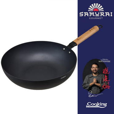 TIGAIE WOK 32X9 CM, RIKITO WATANABE, SAMURAI GOURMET, COOKING BY HEINNER