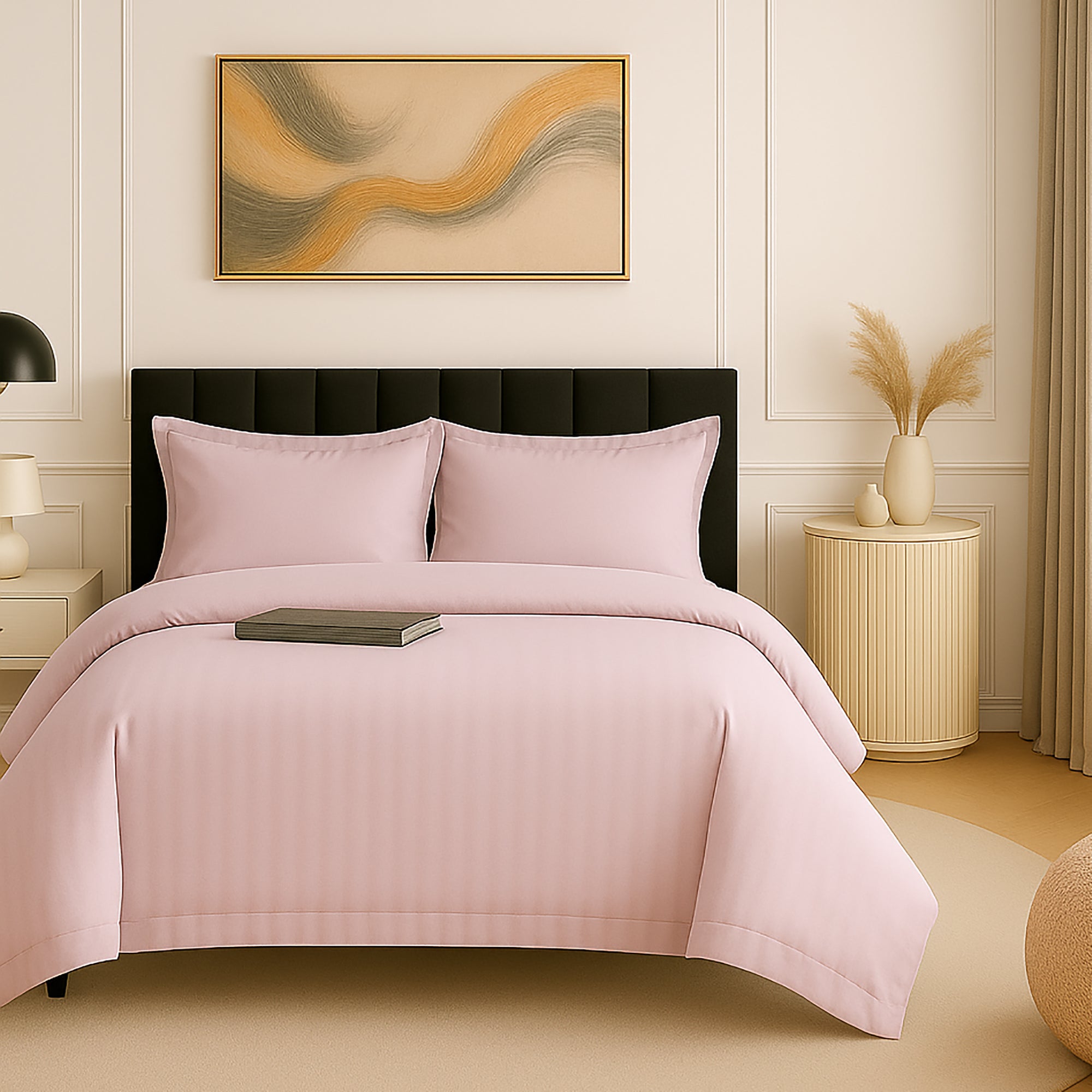 Lenjerie de pat damasc policoton XXL (ROZ-PUDRA)