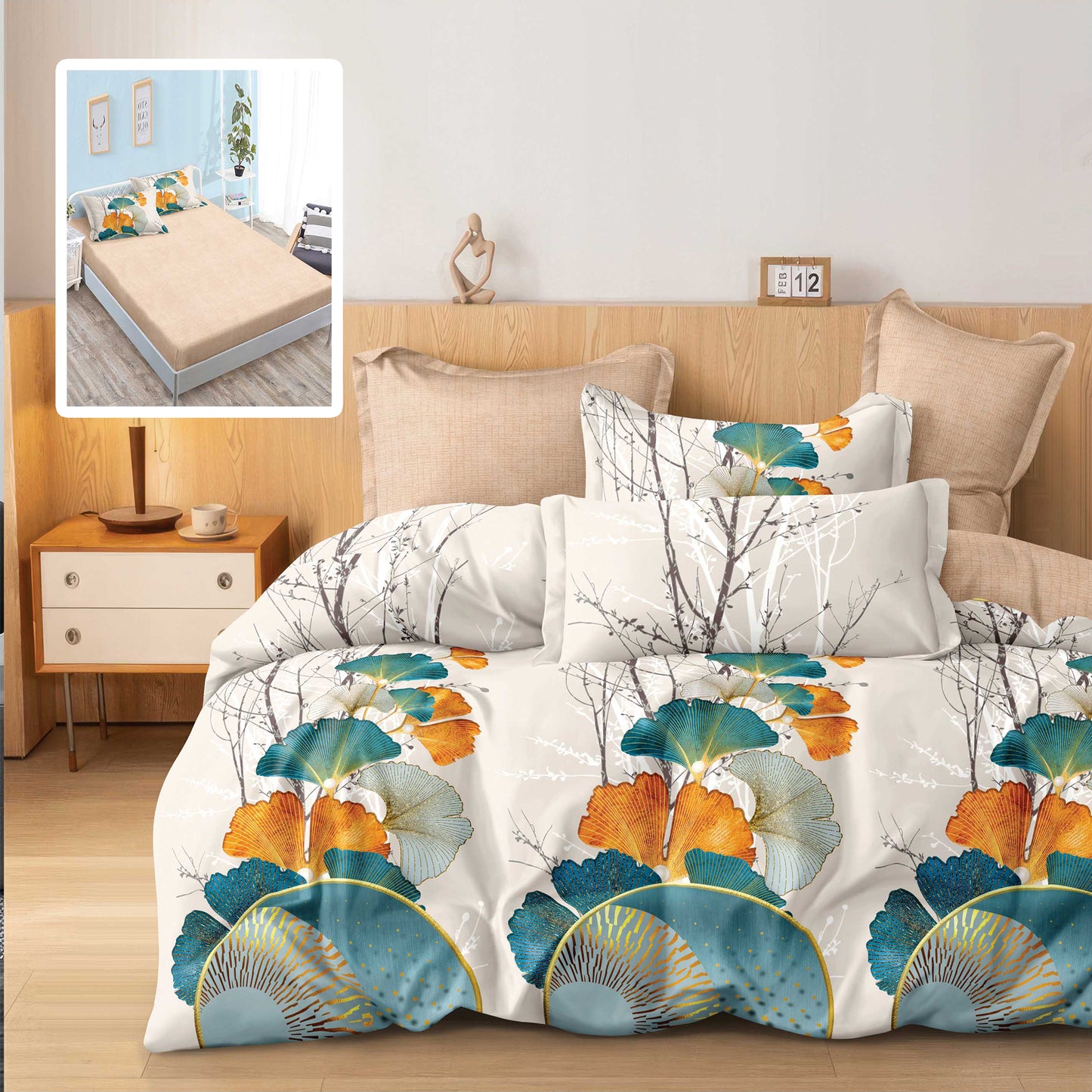 LENJERIE FINET 6 PIESE CU HUSĂ - 160x200 ȘI 180x200 (TARA V2)