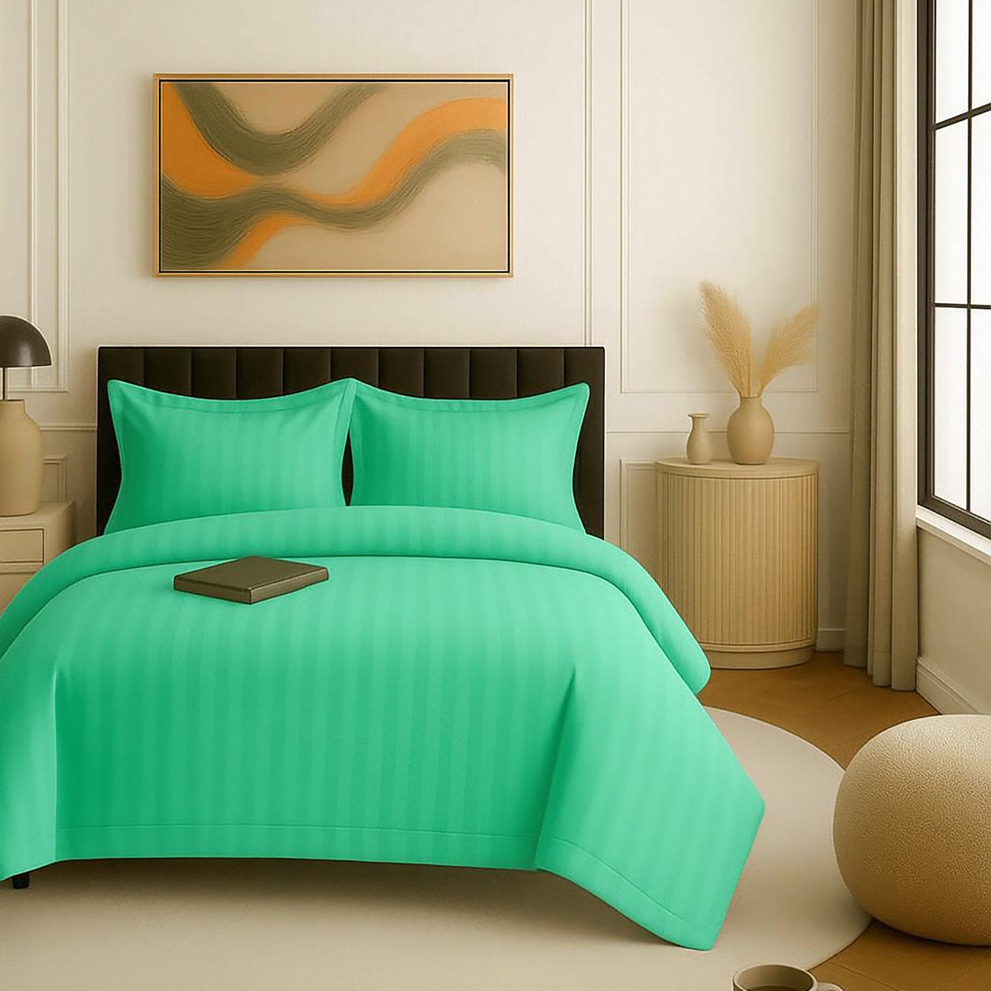Lenjerie de pat damasc policoton XXL (VERDE)