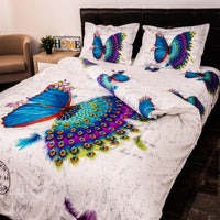 Lenjerie de pat digital print 3D (BUTTERFLY PEACOCK)