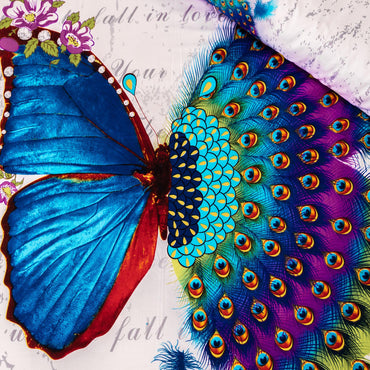 Lenjerie de pat digital print 3D (BUTTERFLY PEACOCK)
