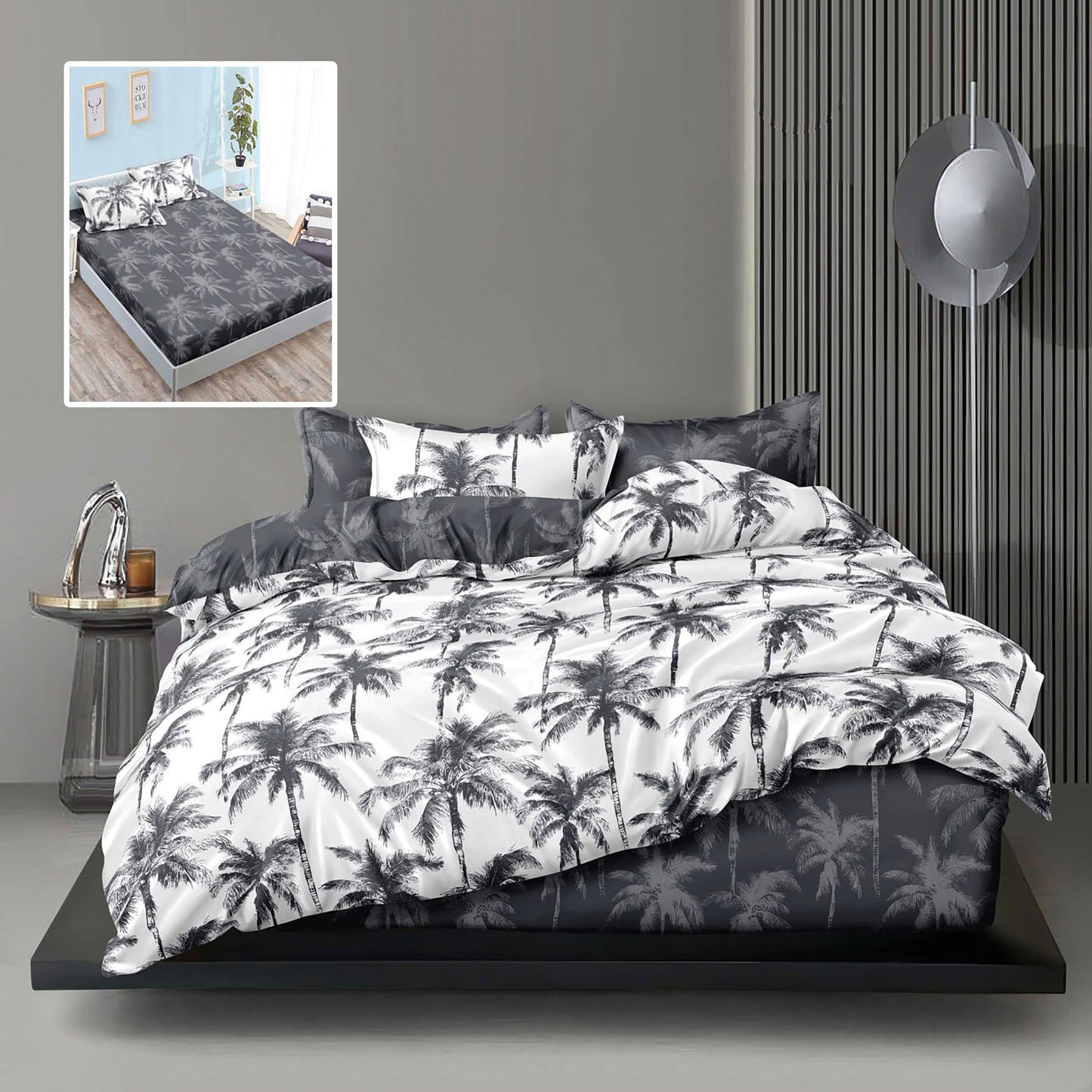 LENJERIE FINET 6 PIESE CU HUSĂ - 160x200 ȘI 180x200 (CHOLE-VH)