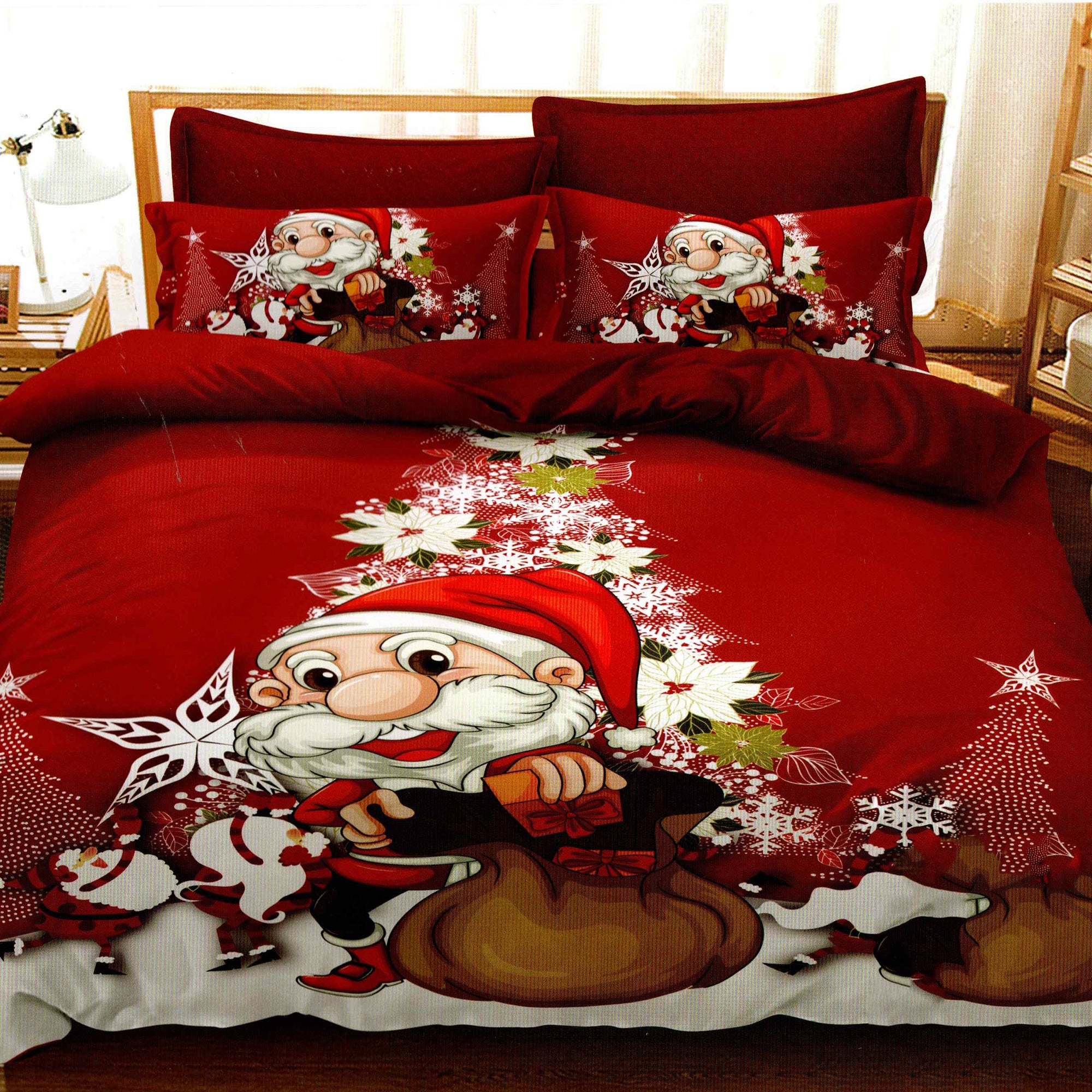 Lenjerie pat finet 3D 6 piese Craciun F-XMAS44
