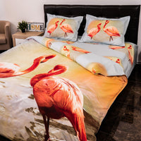 Lenjerie de pat digital print 3D (FLAMINGO V9)