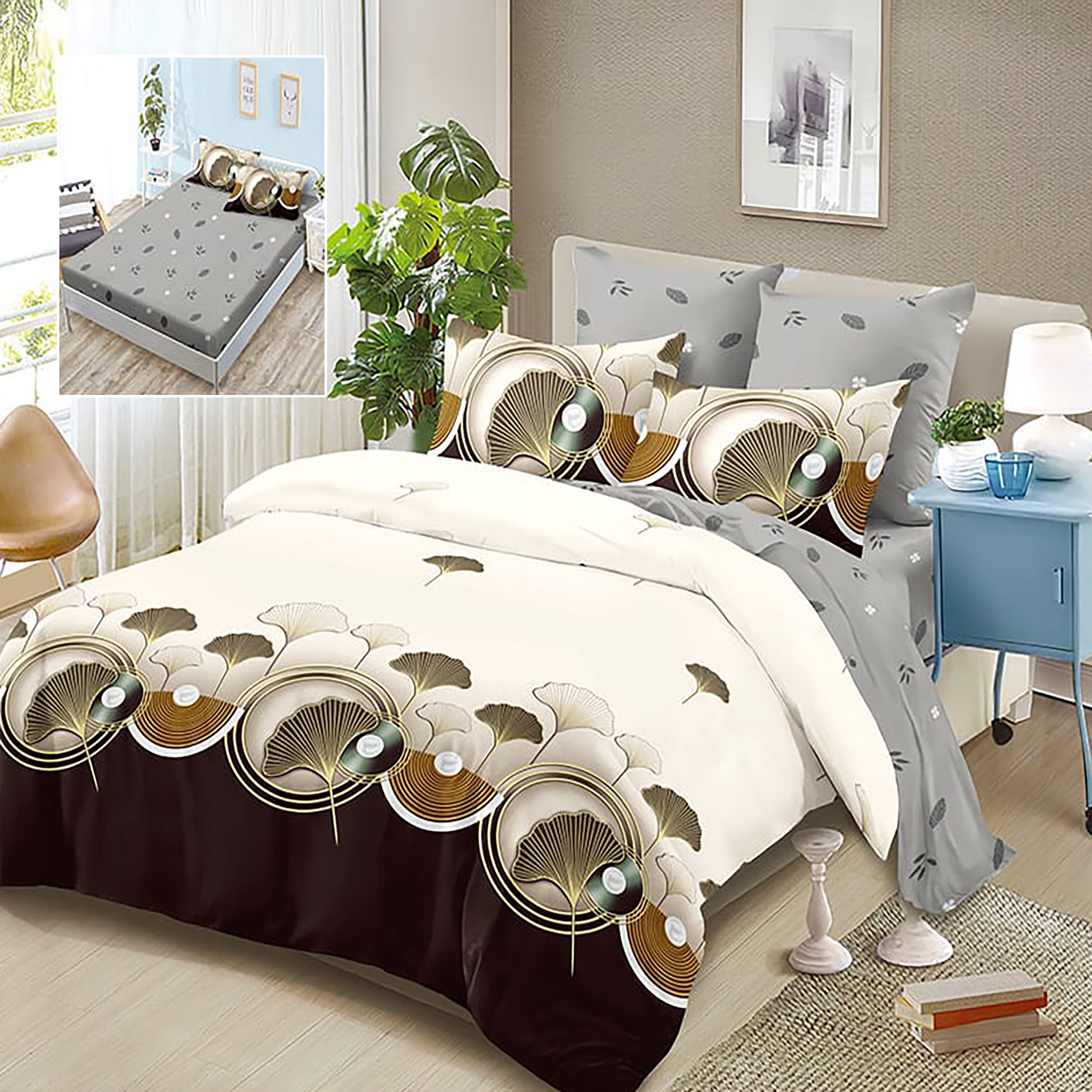 LENJERIE FINET 6 PIESE CU HUSĂ - 160x200 ȘI 180x200 (HF6P224)