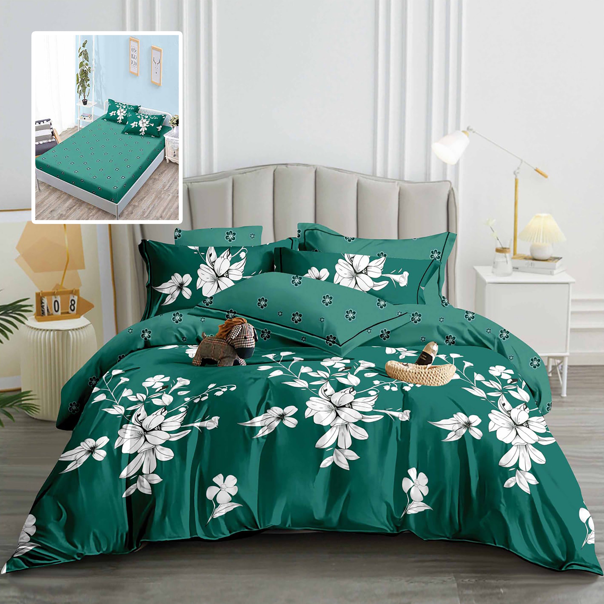 LENJERIE FINET 6 PIESE CU HUSĂ - 160x200 ȘI 180x200 (HF6P228)