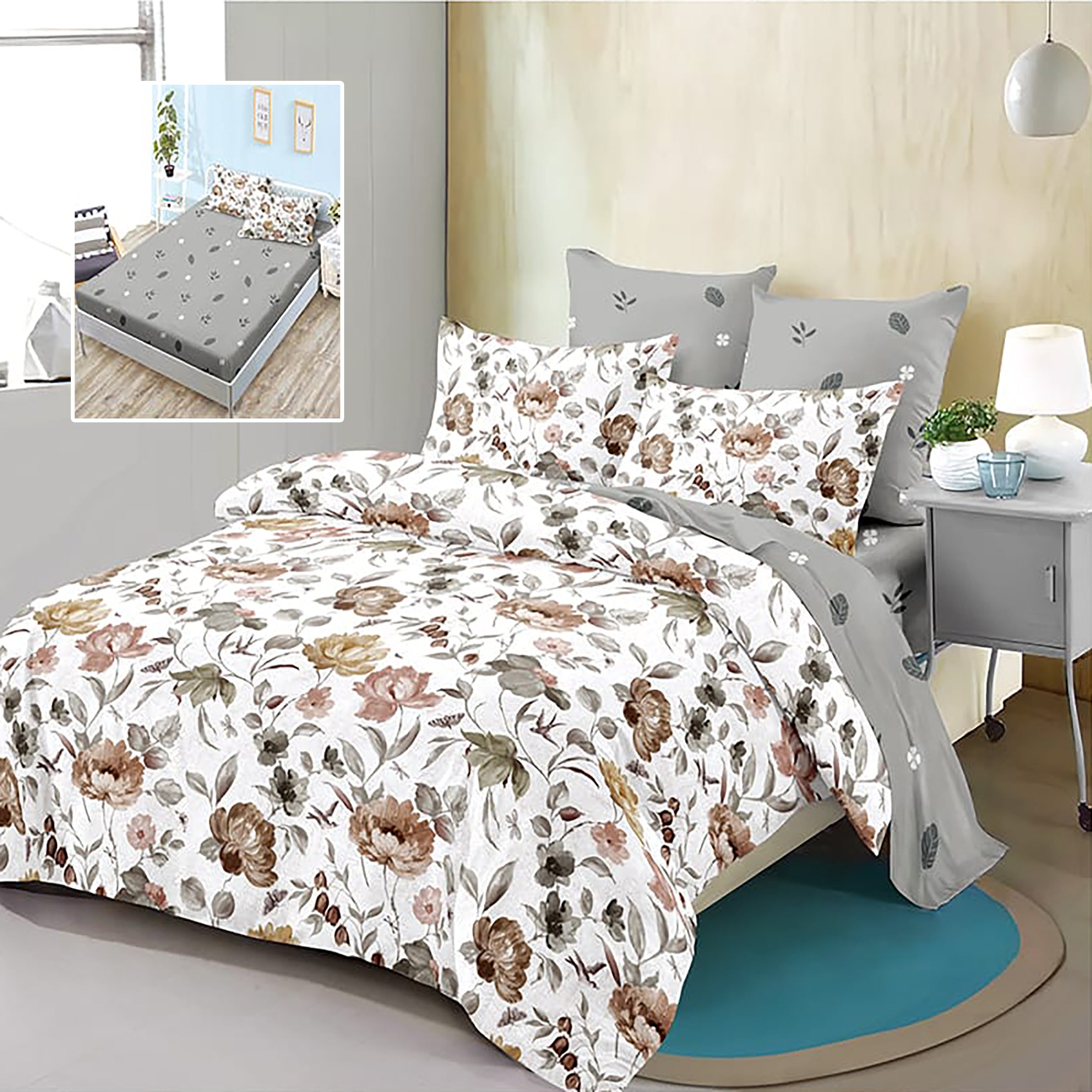 LENJERIE FINET 6 PIESE CU HUSĂ - 160x200 ȘI 180x200 (HF6P229)