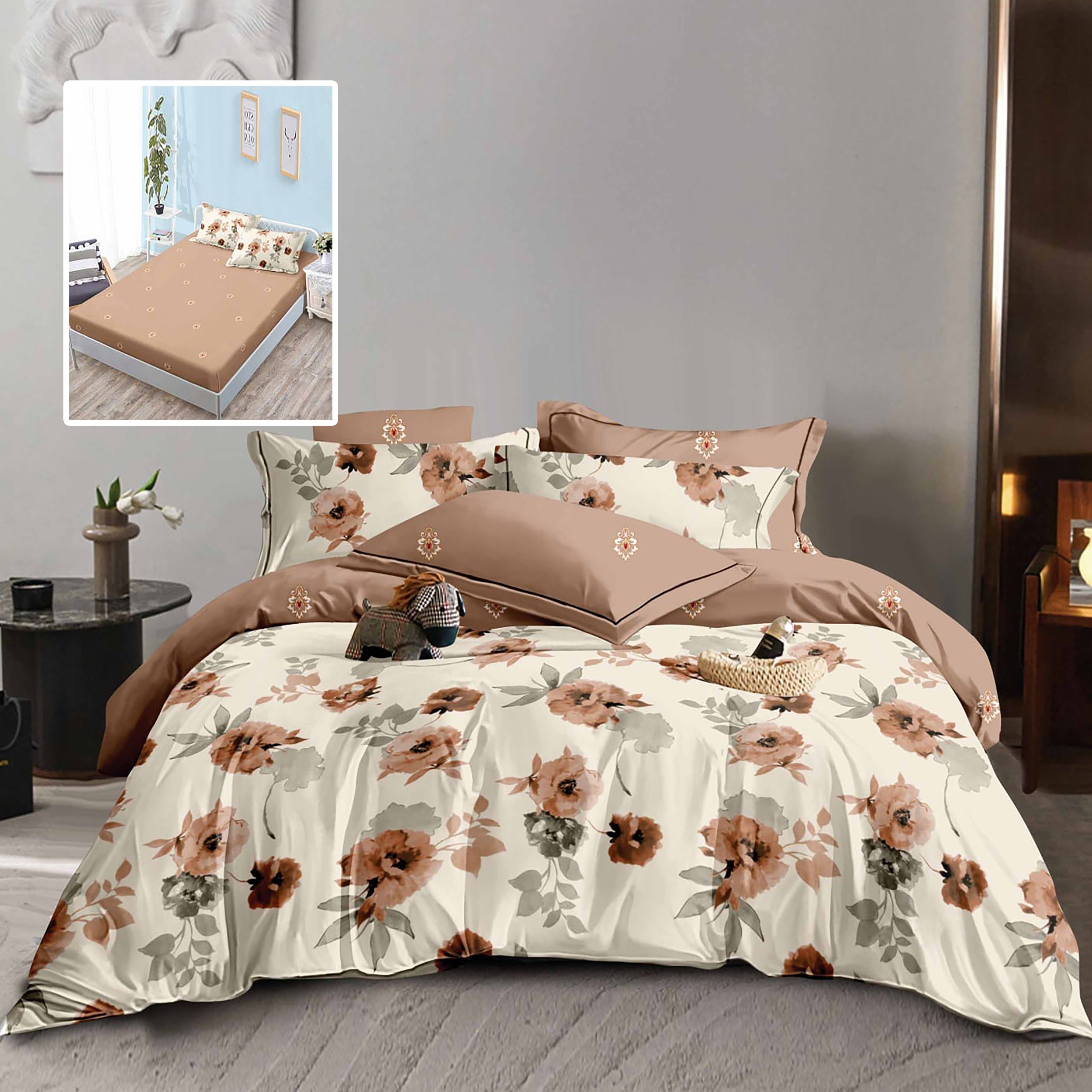 LENJERIE FINET 6 PIESE CU HUSĂ - 160x200 ȘI 180x200 (HF6P231)