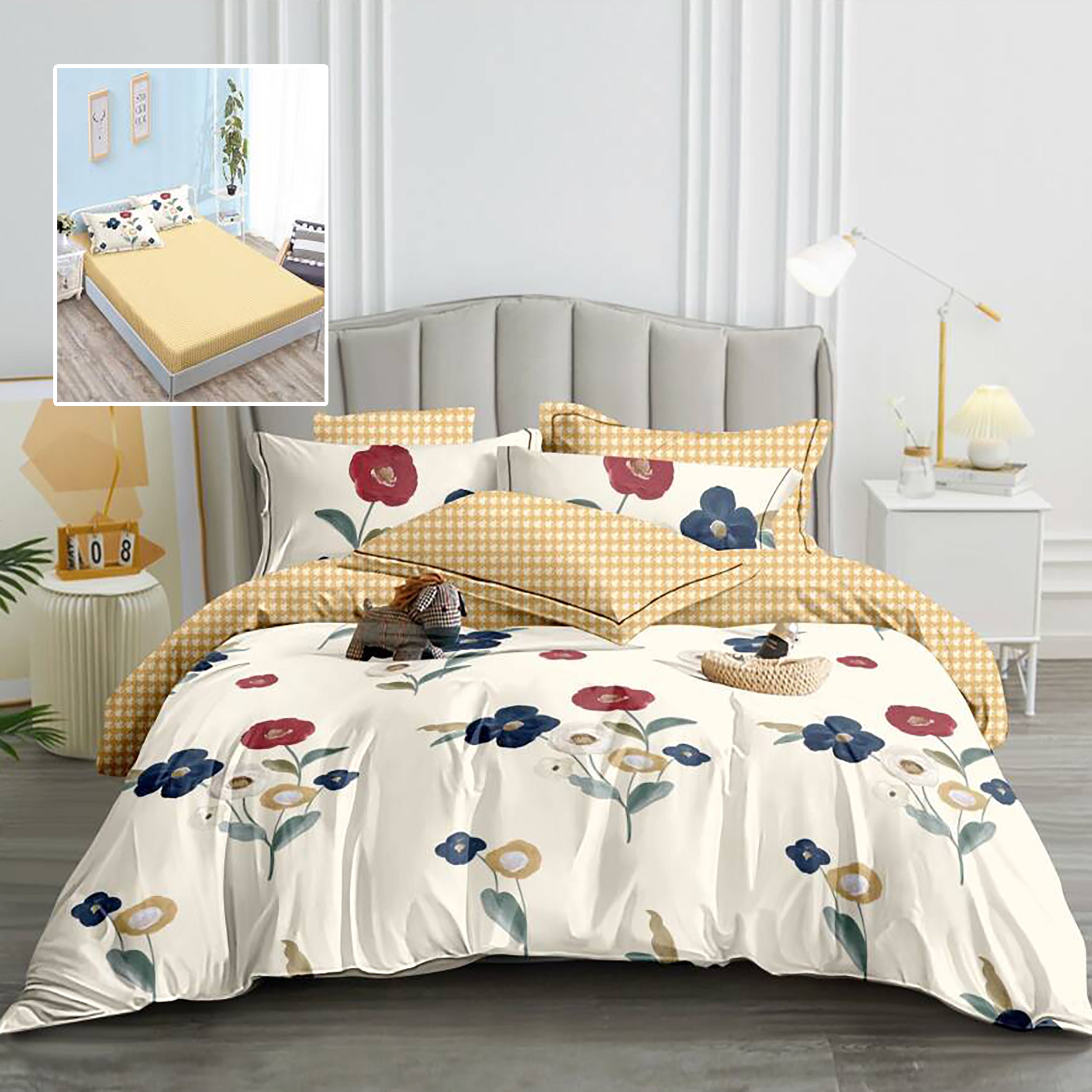 LENJERIE FINET 6 PIESE CU HUSĂ - 160x200 ȘI 180x200 (HF6P240)