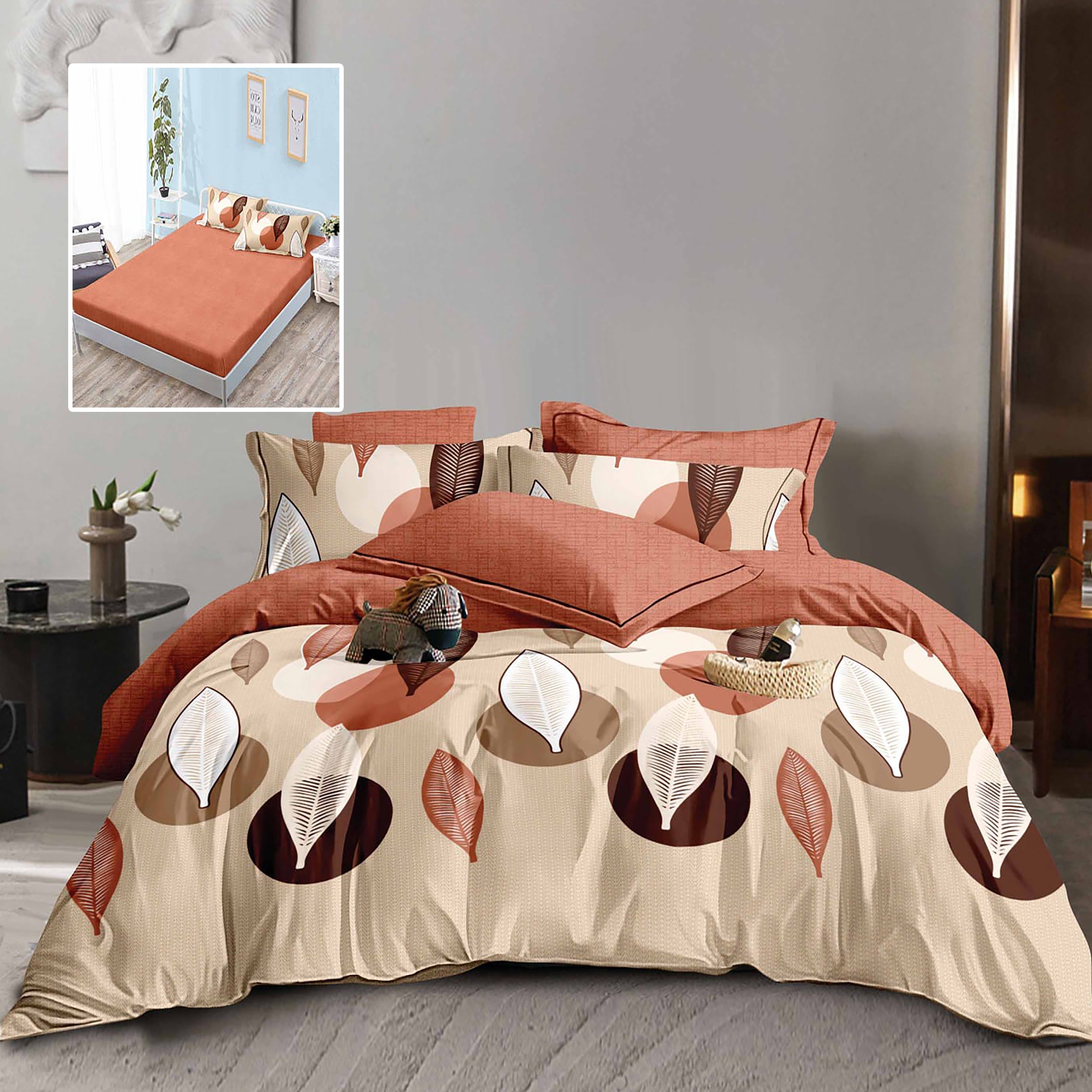 LENJERIE FINET 6 PIESE CU HUSĂ - 160x200 ȘI 180x200 (HF6P243)