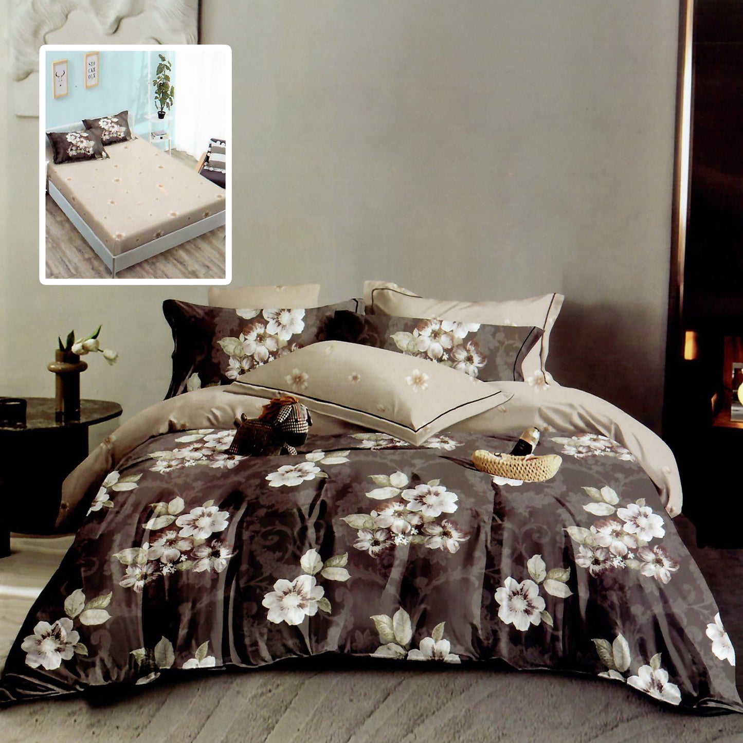 LENJERIE FINET 6 PIESE CU HUSĂ - 160x200 ȘI 180x200 (HF6P285)