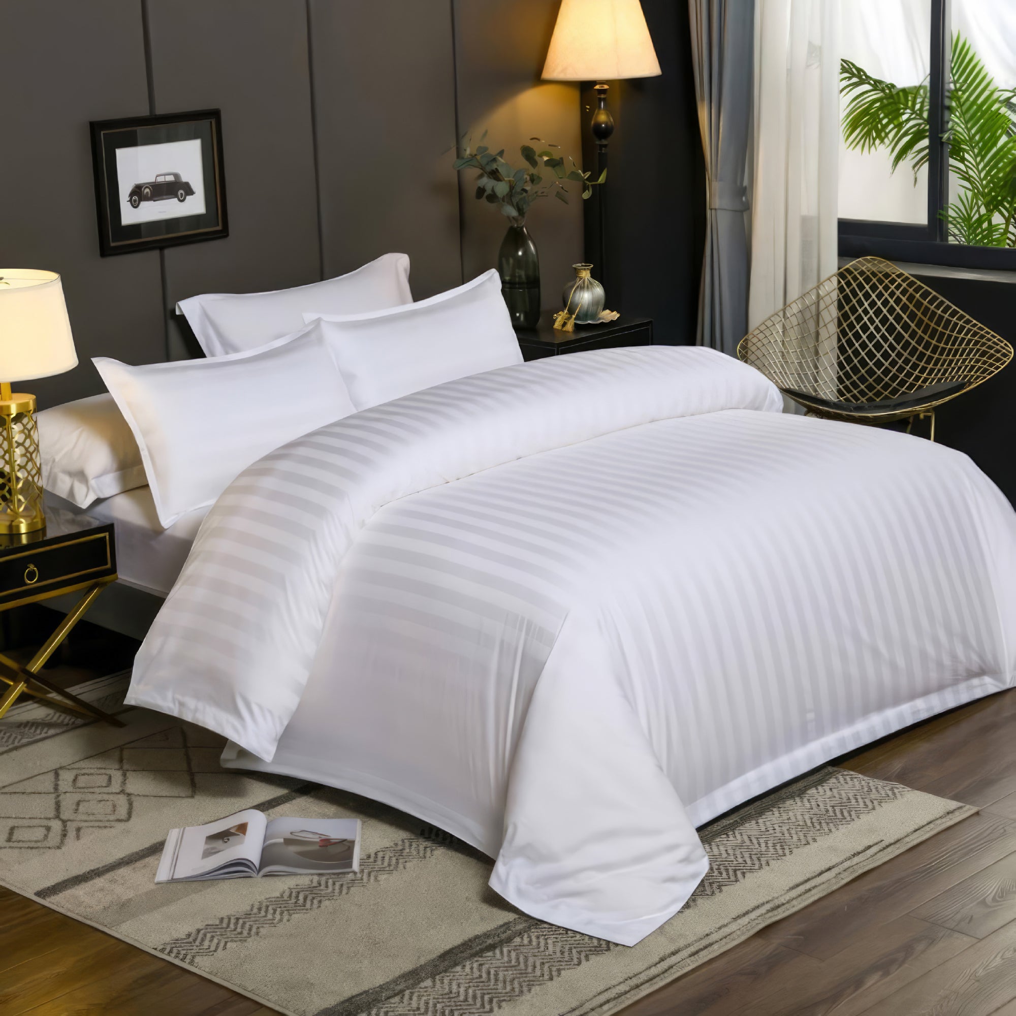 LENJERIE PAT BUMBAC DAMASC HORECA KING SIZE (Z)