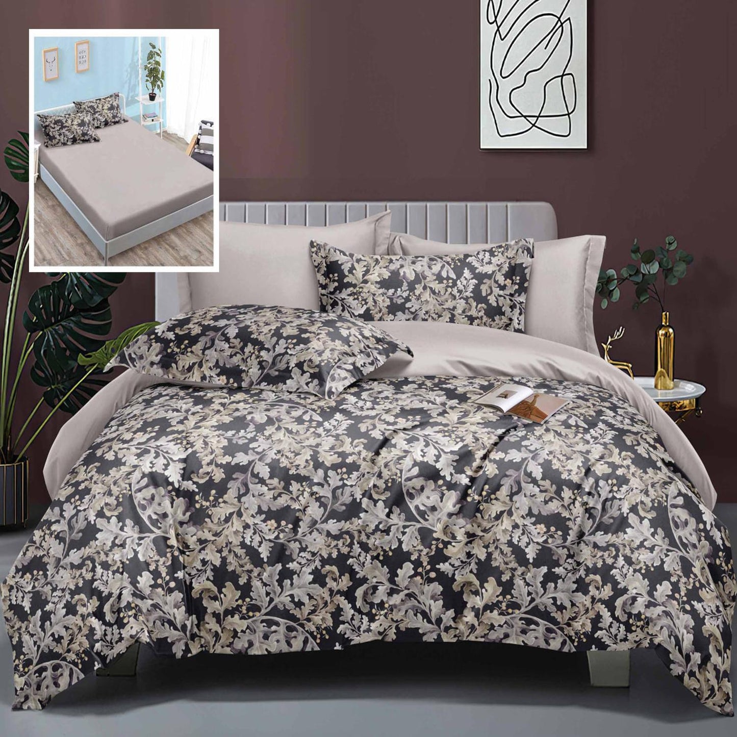 LENJERIE DE PAT ELEGANCE 6 PIESE CU HUSĂ (LEH9)