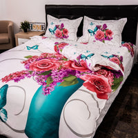 Lenjerie de pat digital print 3D (LILIAC FLOWERS)