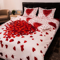 Lenjerie de pat digital print 3D (RED HEART)