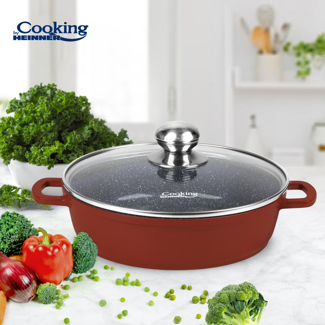 CRATITA ALUMINIU+CAPAC 24X6.5CM, 2.6L, CALABRIA, COOKING BY HEINNER