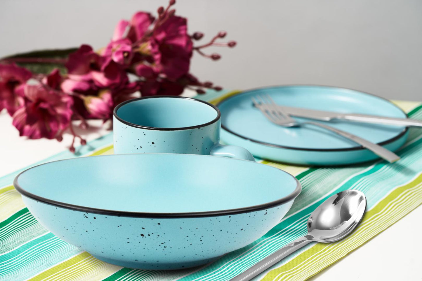 SET 6 FARFURII ADANCI, CERAMICA 20 CM, ELECTRA , ART OF DINING BY HEINNER