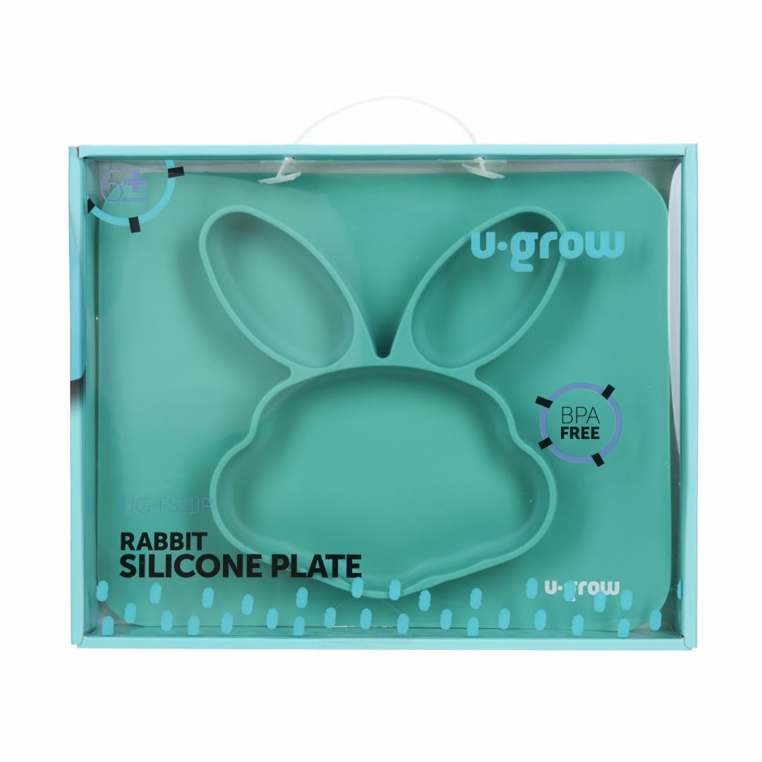 Farfurie din silicon, forma iepuras, U-Grow