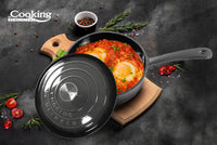 TIGAIE  ADANCA FONTA EMAILATA + CAPAC 24 X 8 CM, 2.5 L, MARBLE GREY, COOKING BY HEINNER