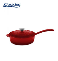 TIGAIE  ADANCA FONTA EMAILATA + CAPAC 24 X 8 CM, 2.5 L, RED LINE, COOKING BY HEINNER