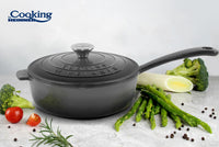 TIGAIE  ADANCA FONTA EMAILATA + CAPAC 24 X 8 CM, 2.5 L, MARBLE GREY, COOKING BY HEINNER