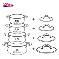 SET GATIT DIN INOX 8 PIESE, MEDINA, VANORA HOME