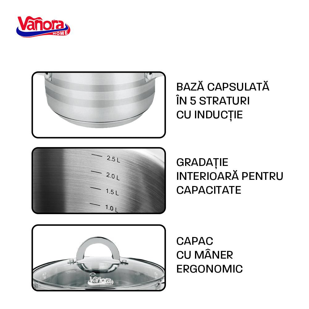 SET GATIT DIN INOX 8 PIESE, MEDINA, VANORA HOME