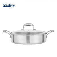 CRATITA INOX+CAPAC STICLA 26X7CM, 3.5L, ATOMIC3, COOKING BY HEINNER