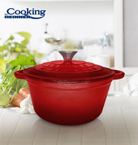 CRATITA FONTA EMAILATA+CAPAC 20x10 CM, 2.4 L, RED LINE, COOKING BY HEINNER