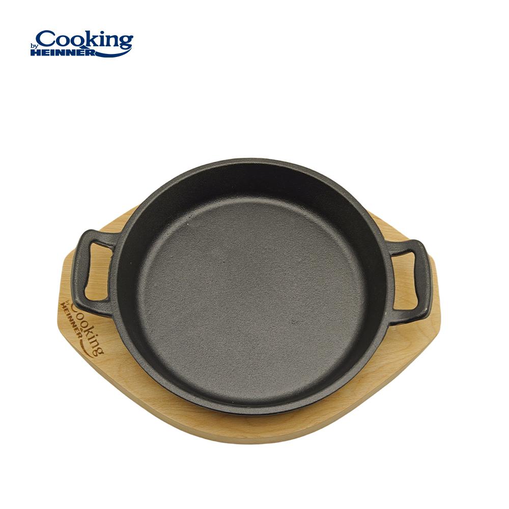 TIGAIE SERVIRE FONTA PURA CU SUPORT DE LEMN DIA 20 CM, COOKING BY HEINNER