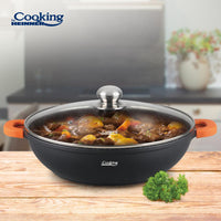 CRATITA ALUMINIU+CAPAC 32X8.5CM,5.5L,DARK LINE, COOKING BY HEINNER