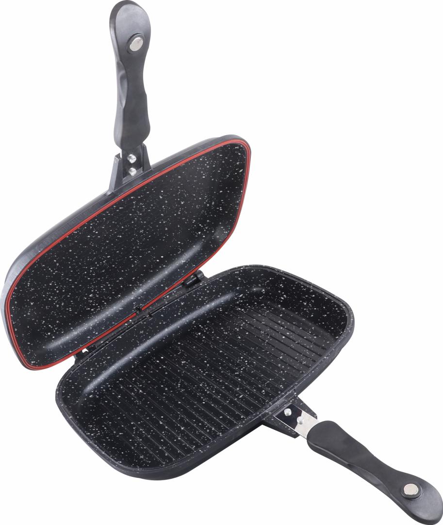 TIGAIE DUBLA DREPTUNGHIULARA, ALUMINIU,32x24x7.5cm, DARK LINE CLASSIC, COOKING  BY HEINNER