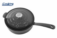 TIGAIE  ADANCA FONTA EMAILATA + CAPAC 24 X 8 CM, 2.5 L, MARBLE GREY, COOKING BY HEINNER