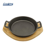 TIGAIE SERVIRE FONTA PURA CU SUPORT DE LEMN DIA 20 CM, COOKING BY HEINNER