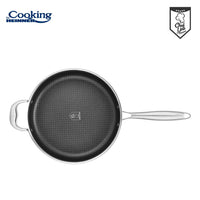 TIGAIE ADANCA INOX +CAPAC STICLA IN 3 STRATURI  28*7.5CM, 4.2 L, TITANIUM3, COOKING BY HEINNER