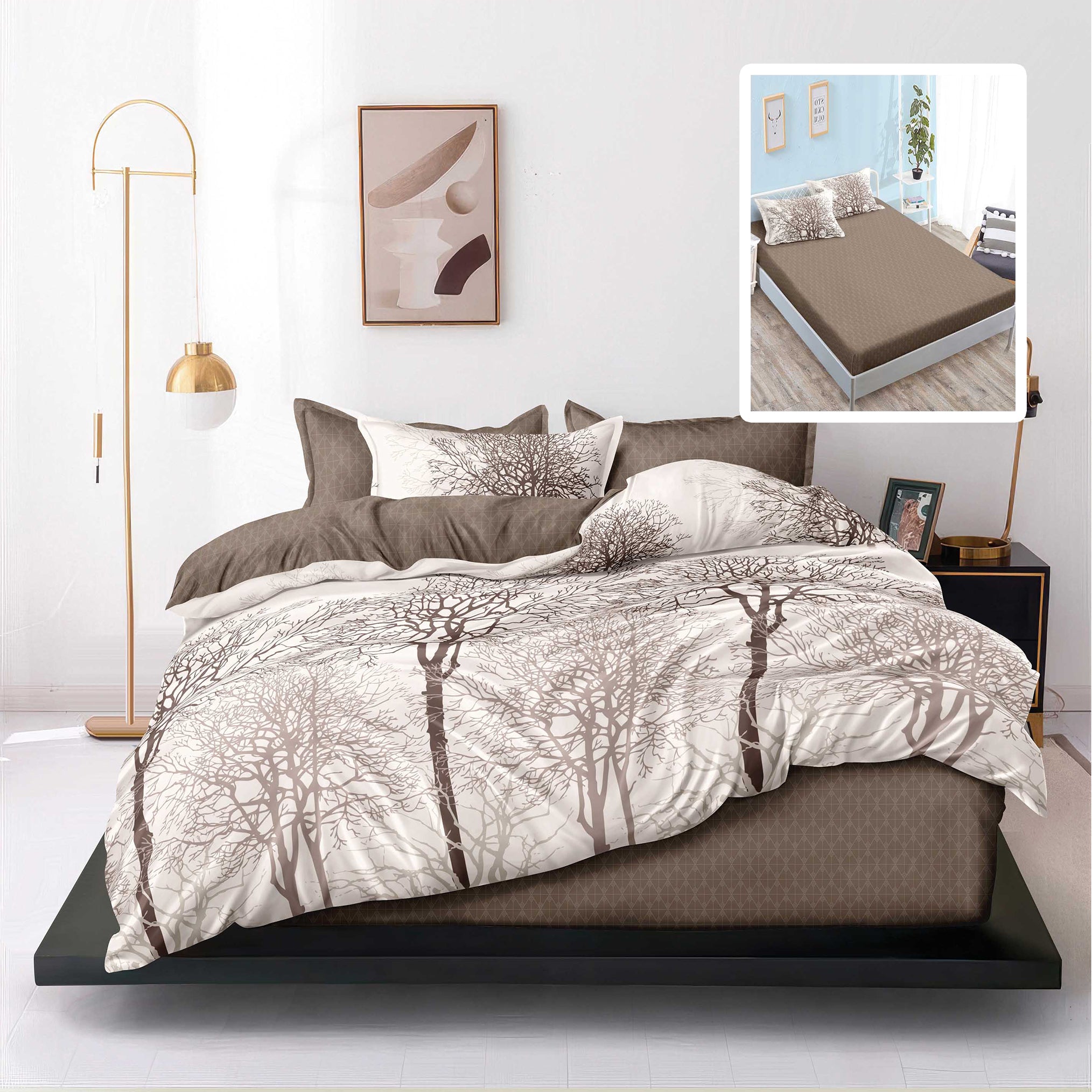 LENJERIE FINET 6 PIESE CU HUSĂ - 160x200 ȘI 180x200 (VARA V1)